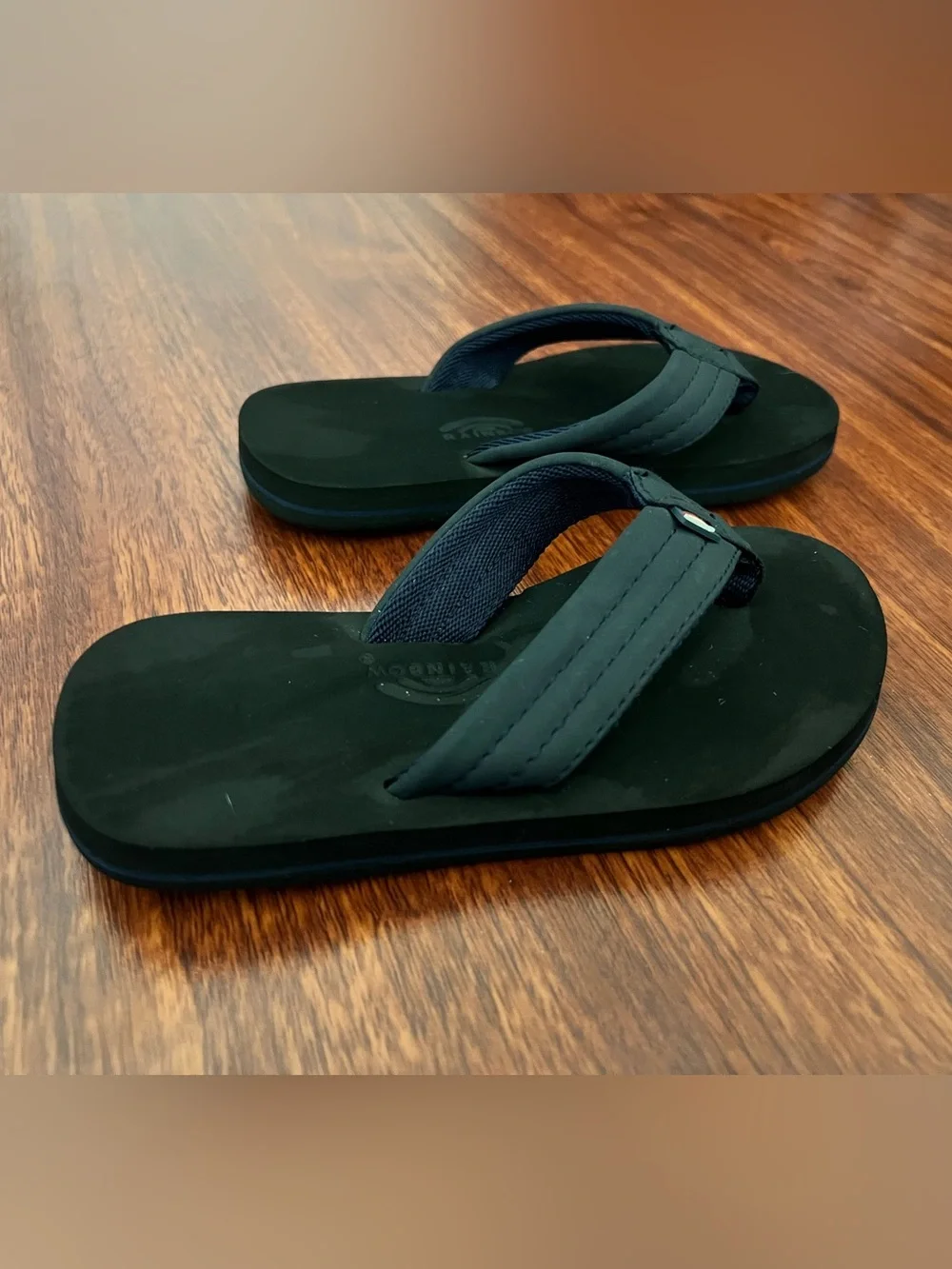 Rainbow Kids Black & Dark Blue Flip Flop Sandals